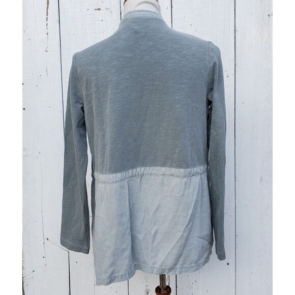 XCVI Women's Blue Relaxed Waist Tie Long Sleeve Pocketed Jacket Cardigan Sz XS - Picture 6 of 10